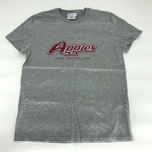 C Port & Company Gray Aggies Graphic T-Shirt Short Sleeve Crew Neck Size Small